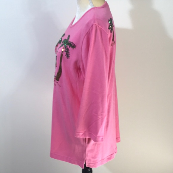 Quacker Factory Sequined Summer Scene Top - Picture 6 of 8